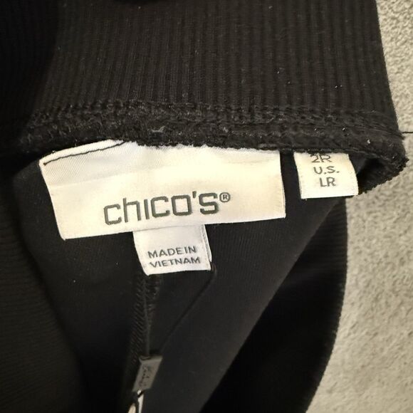 NWT Chicos Zenergy 2 Size L Pants Black Pull On Soft Scuba Taper Comfort 2R - Picture 4 of 9